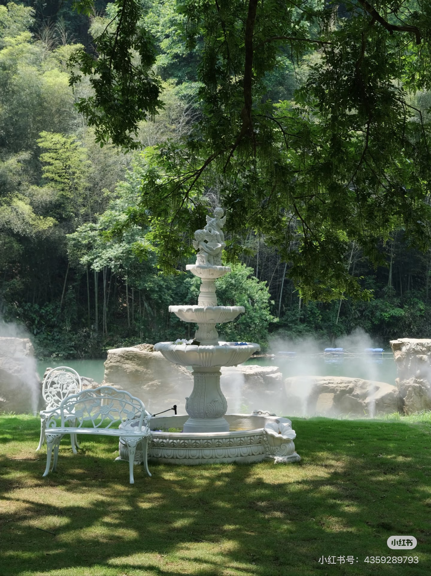 傲慢与偏见庄园喷泉草坪